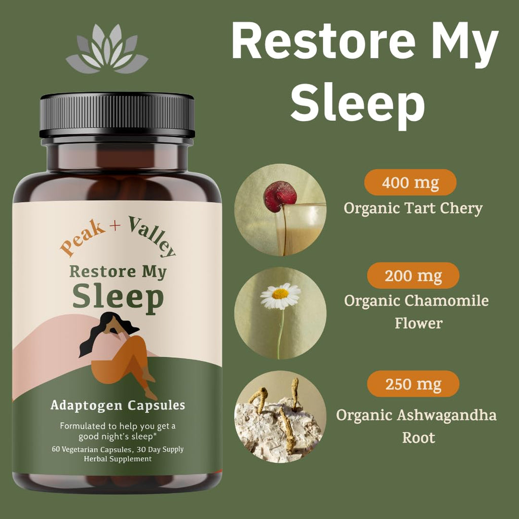 Peak + Valley Natural Sleep Aid for Adults - 60 Capsules - image 5