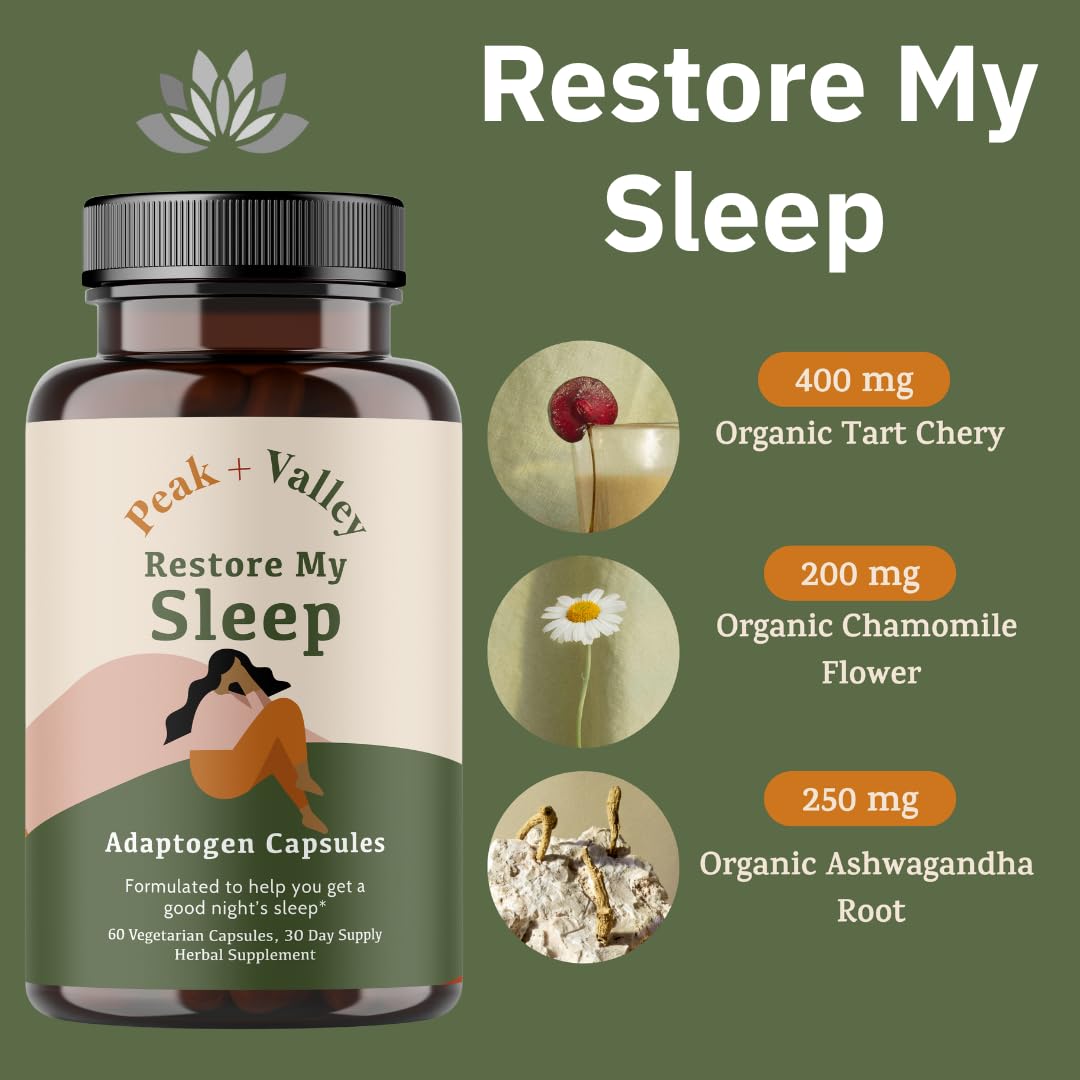 Peak + Valley Natural Sleep Aid for Adults - 60 Capsules - image 5