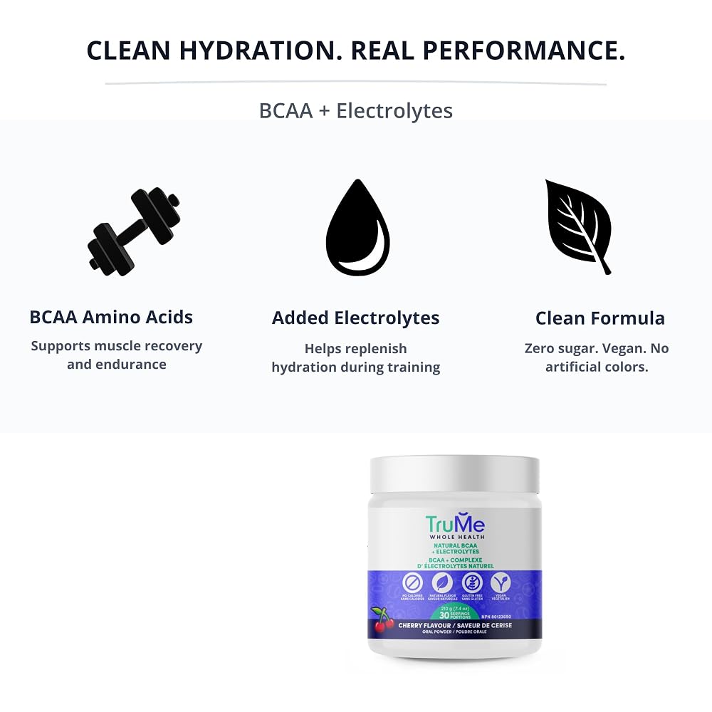 TruMe Whole Health Cherry BCAA Powder with Electrolytes - 7.41 oz - image 4