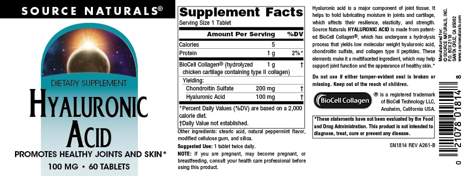 Source Naturals Hyaluronic Acid 100mg