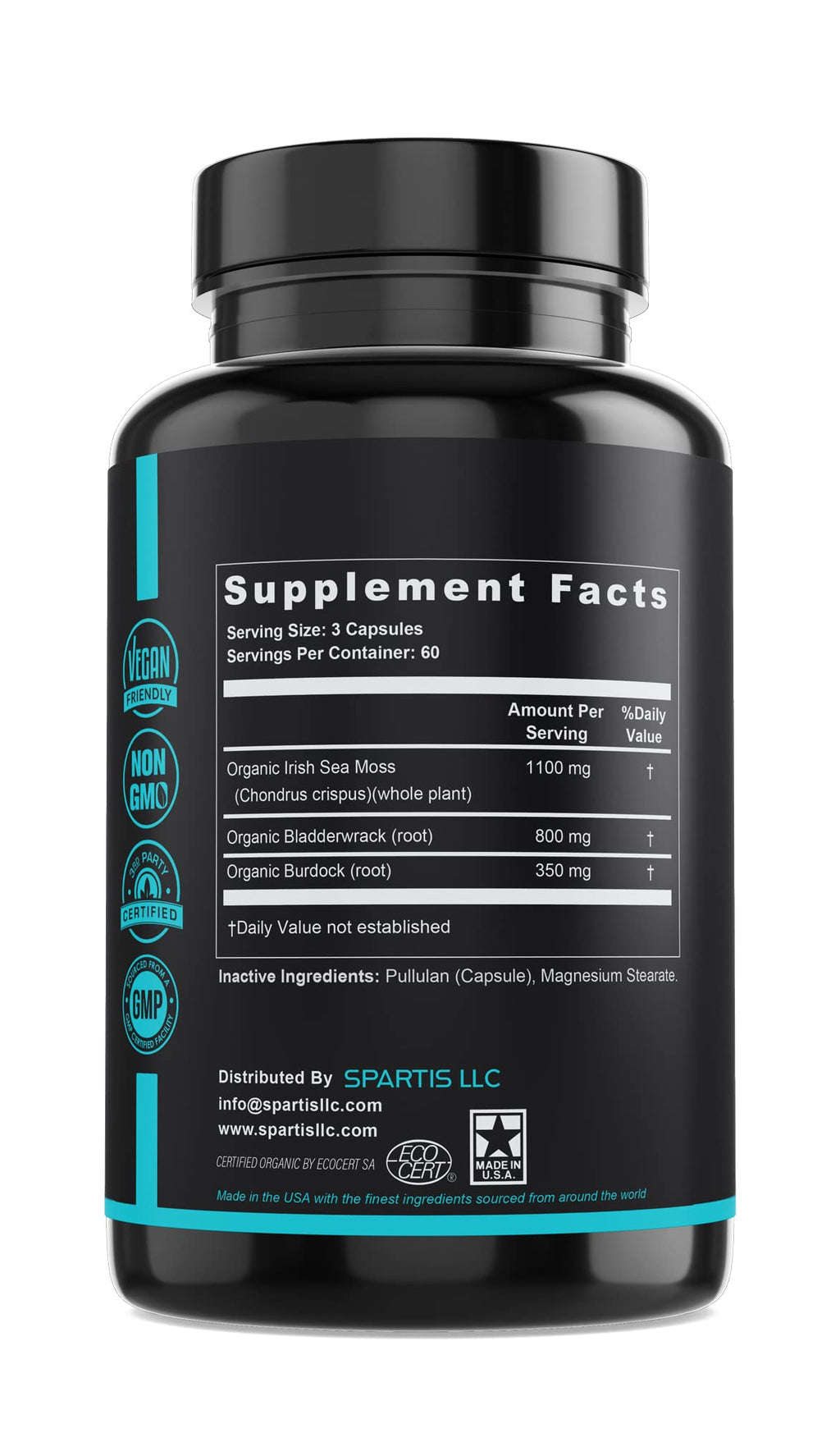 SPARTIS Certified Organic Sea Moss Capsules 2250mg - 180 Capsules - image 8