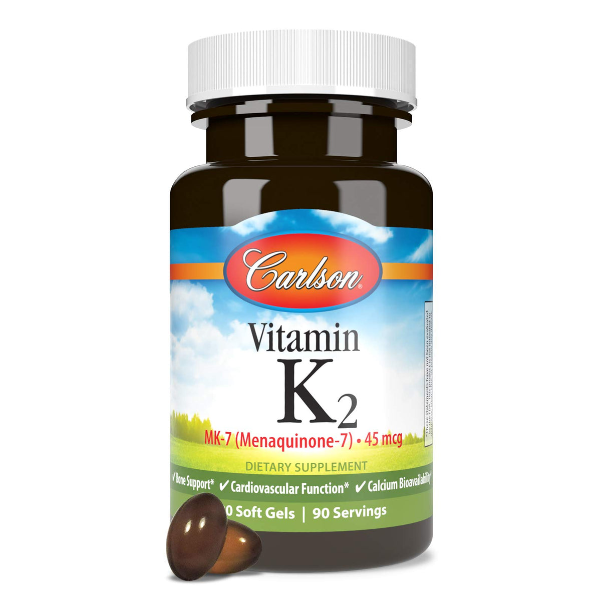 Carlson Vitamin K2 MK-7 45 mcg Bone Support - 90 Softgels - image 5