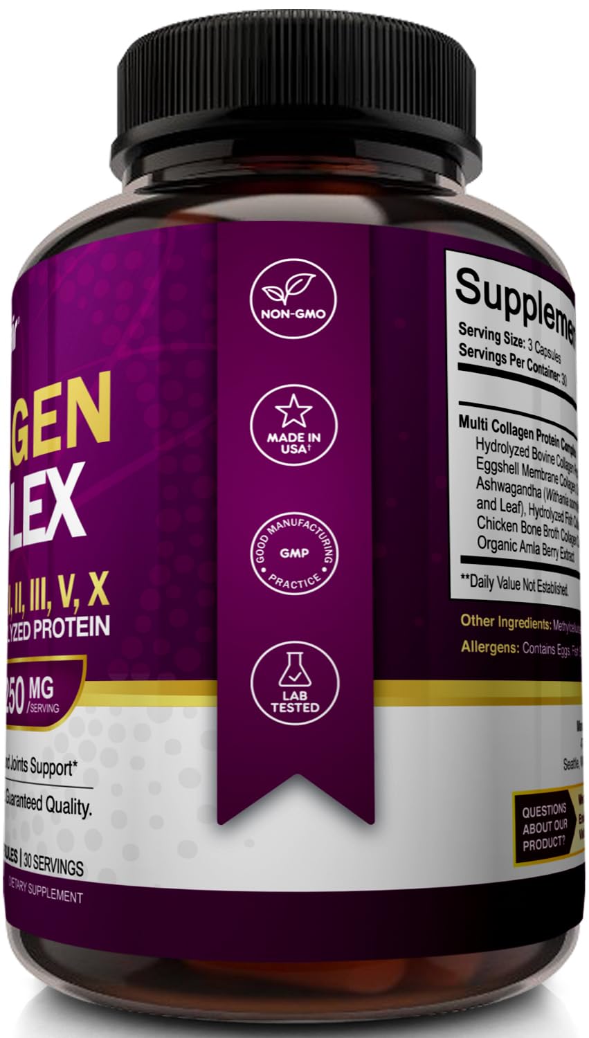 NutriFlair Multi Collagen Peptides 2250mg - 90 Capsules - image 4