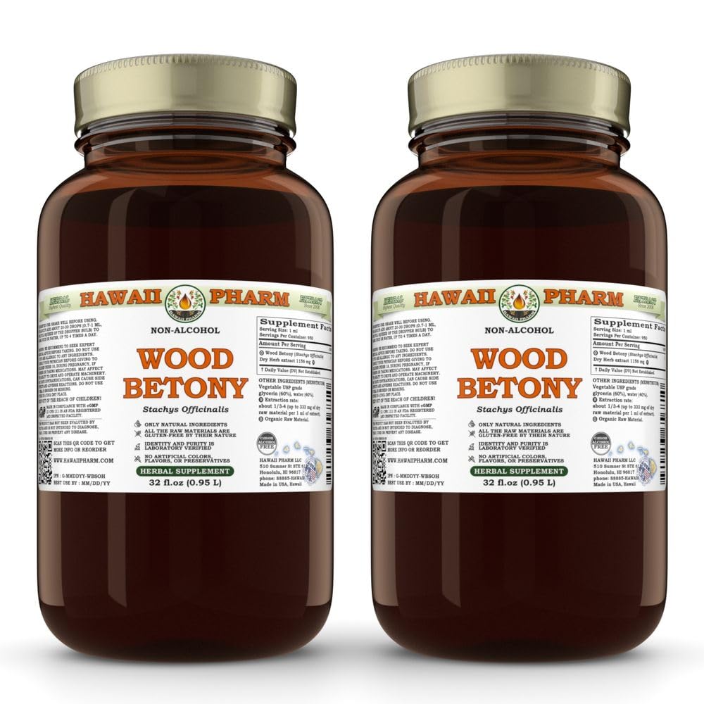 Hawaii Pharm Wood Betony (Stachys officinalis) Herb Alcohol-Free