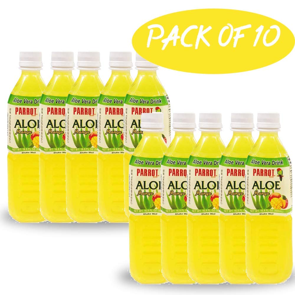 Parrot Brand Aloe Drink 16.9oz（Pack of 10）