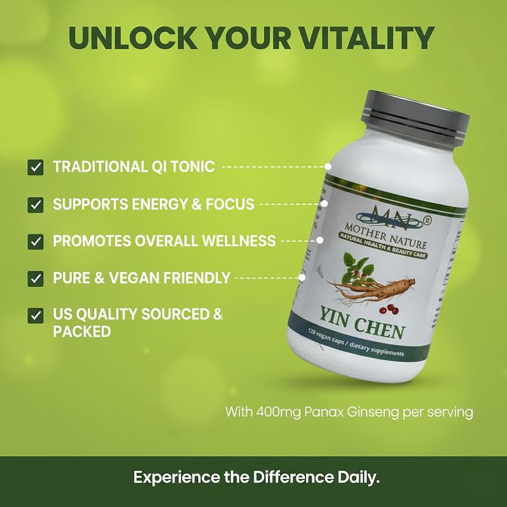 Mother Nature Yin Chen Ginseng Herbal Supplement - 120 Capsules - image 4