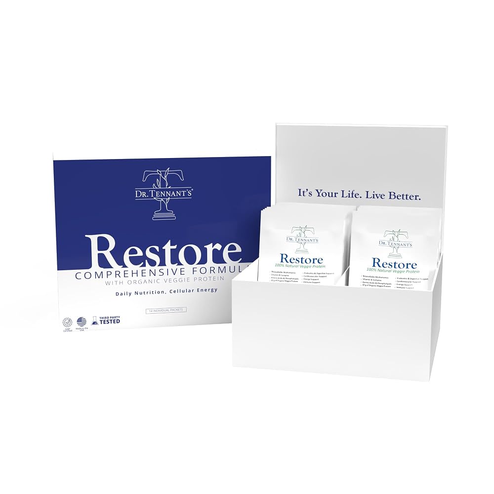 Dr. Tennant's Restore Vanilla Vegan Protein Powder - 14 Packets