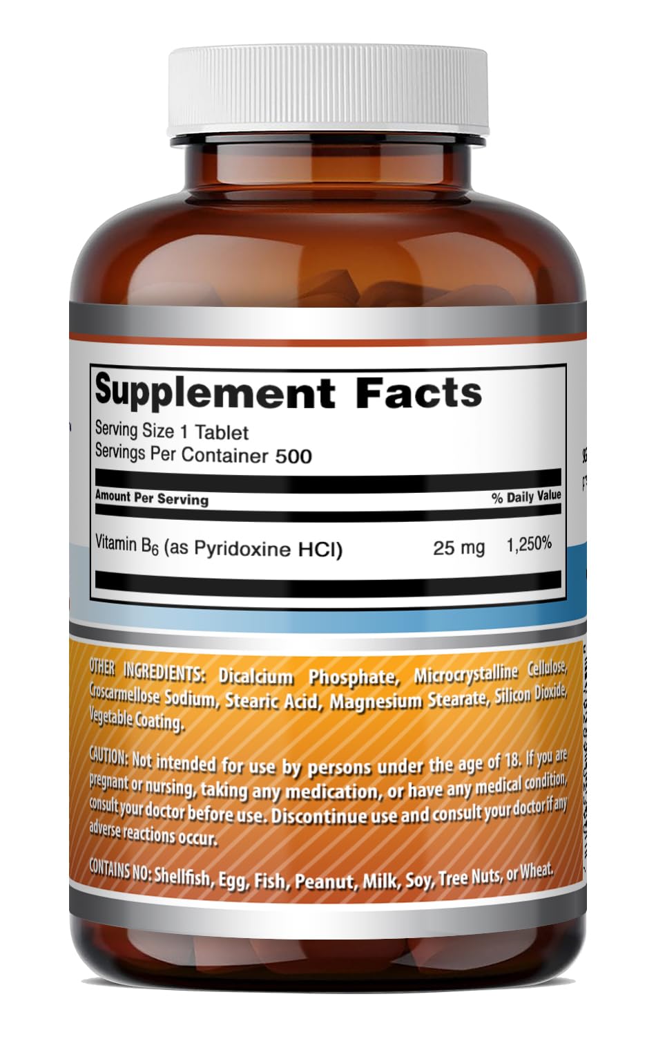 Amazing Nutrition Vitamin B6 Pyridoxine 25 mg - 500 Tablets - image 6
