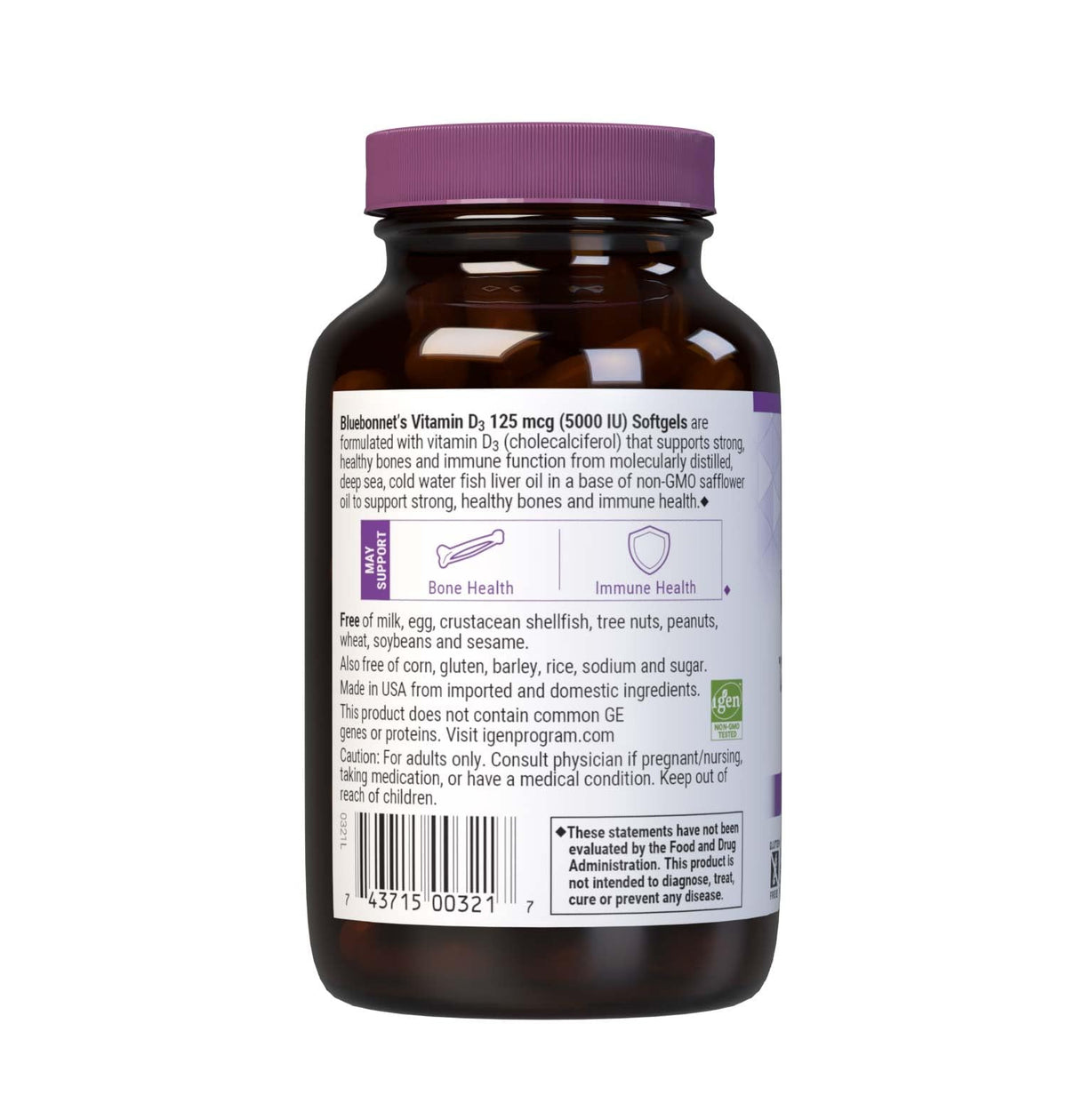 BlueBonnet Vitamin D3 5000 IU Softgels - 100 Count - image 3