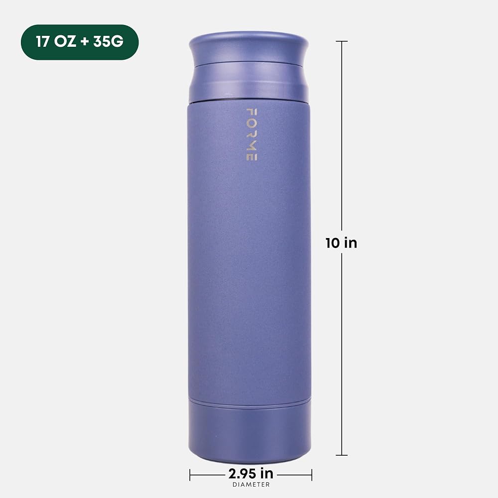FORME Blender Shaker Bottle, Double Insulated Stainless Steel