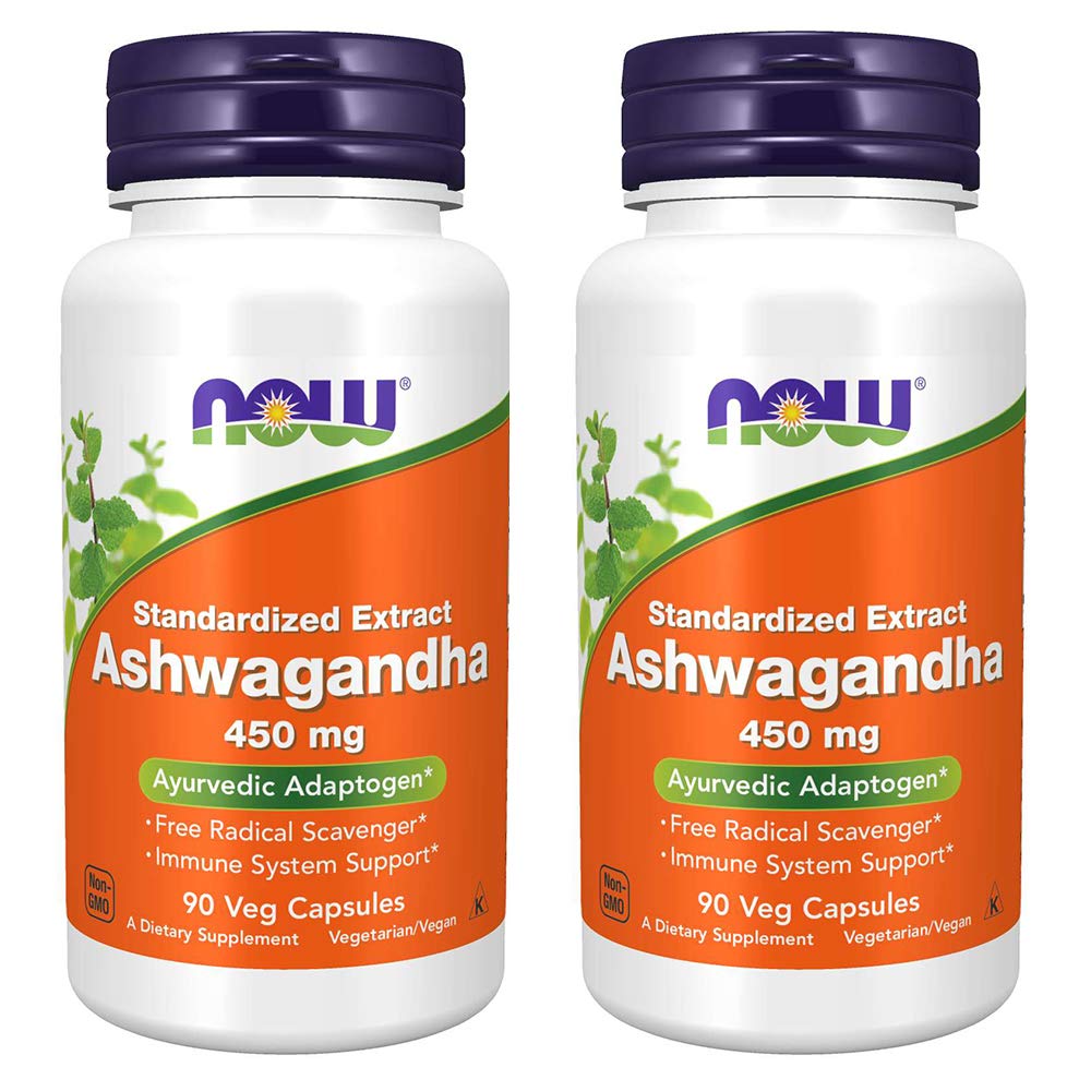 NOW Foods Ashwagandha Extract 450mg Adaptogen - 180 Vegetarian Capsules
