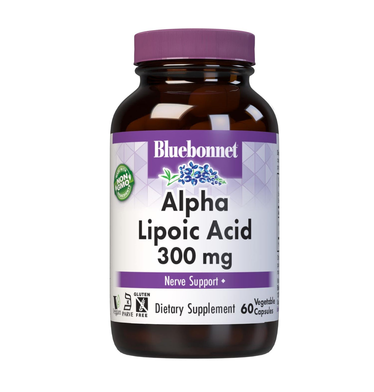 BlueBonnet Alpha Lipoic Acid 300mg Nerve Support - 60 Veg Capsules