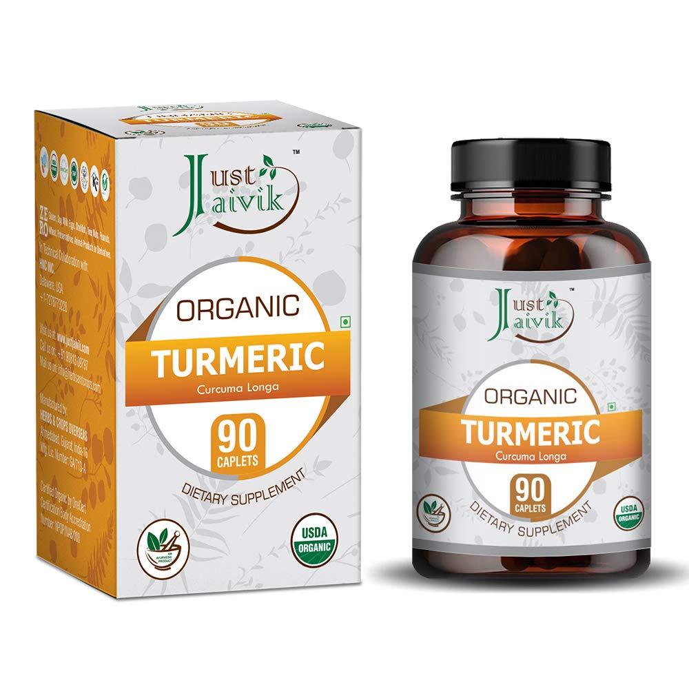 Just Jaivik Organic Turmeric Tablets 750 mg - 90 Tablets