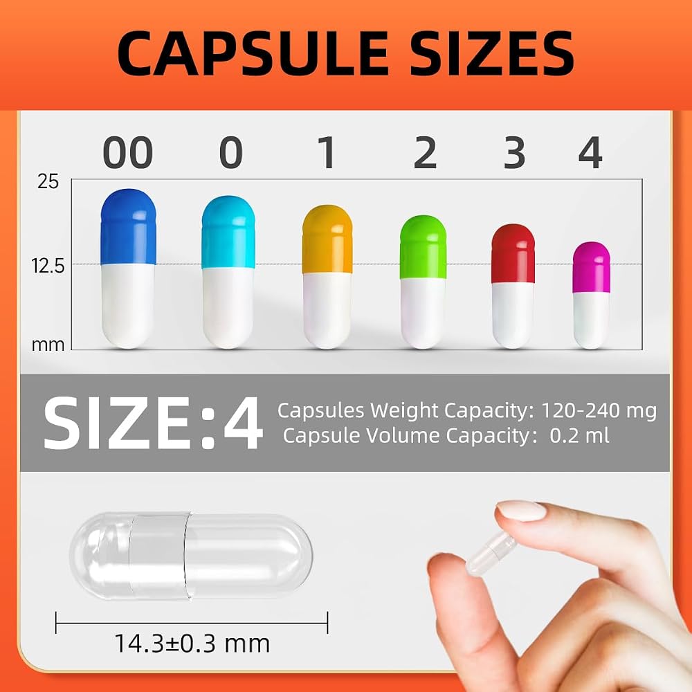 CAPSLogist Size 4 Empty Vegetarian Capsules - 100 Count - image 6