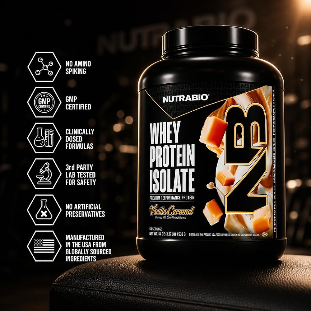 NutraBio 100% Whey Protein Isolate Protein Powder