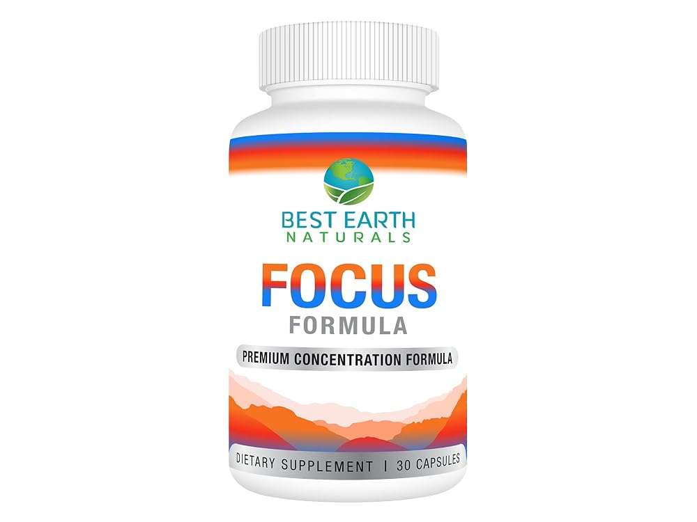 Best Earth Naturals Focus Formula Supplement for Concentration - 30 Capsules