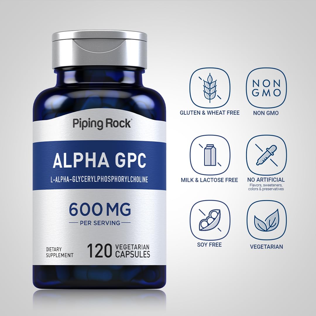 Piping Rock Alpha GPC Supplement 600 mg - 120 Capsules - image 3