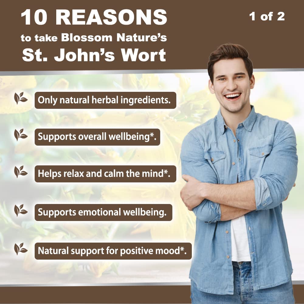 Blossom Nature St. John's Wort 900mg Mood Support - 120 Capsules - image 5