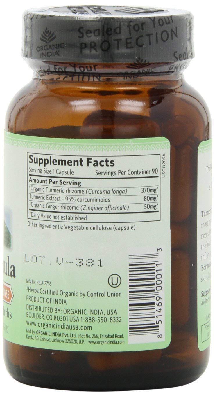 Organic India Turmeric Formula6 - 6 Capsules - image 2
