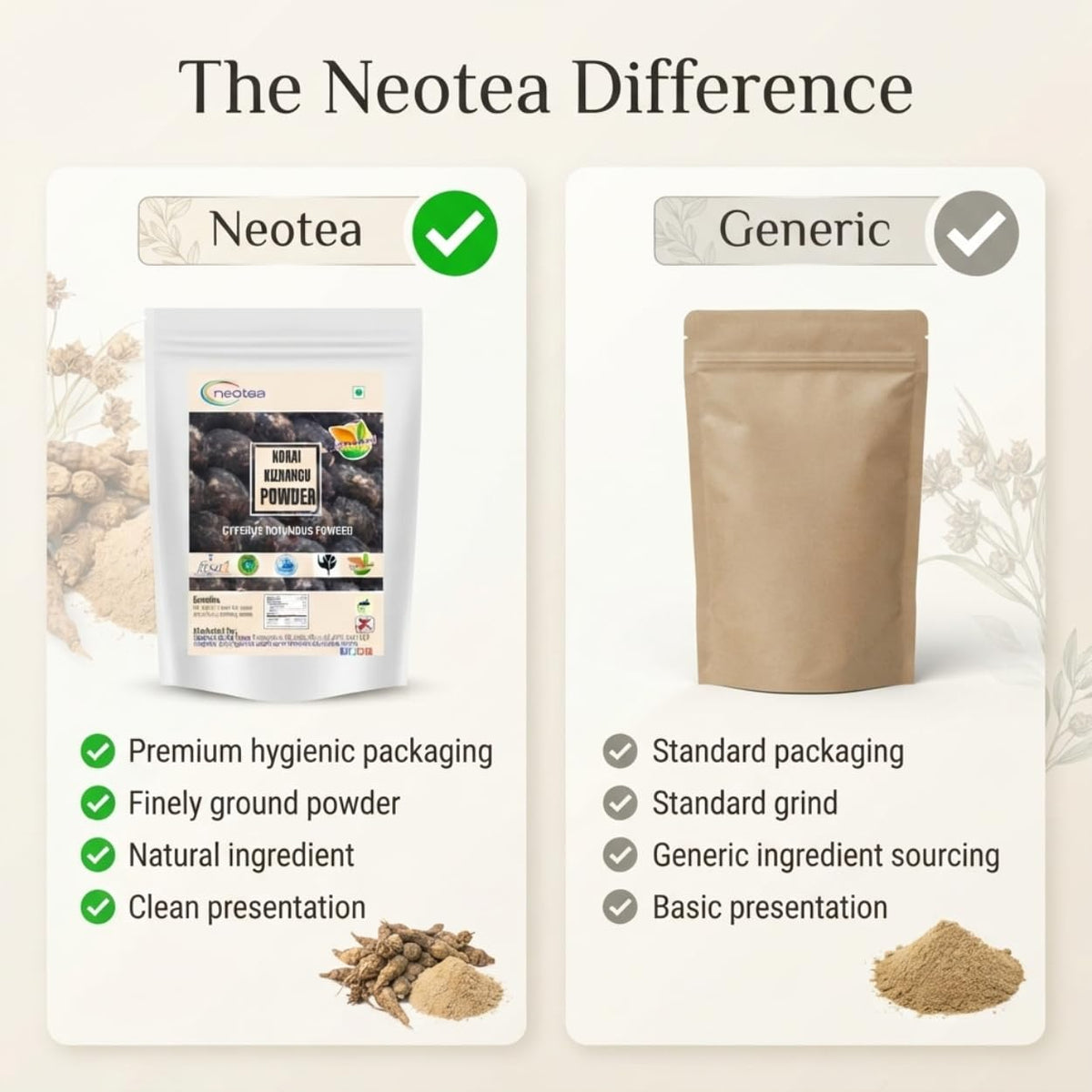 Neotea Korai Kizhangu Powder Nut Grass Root - 500g - image 3