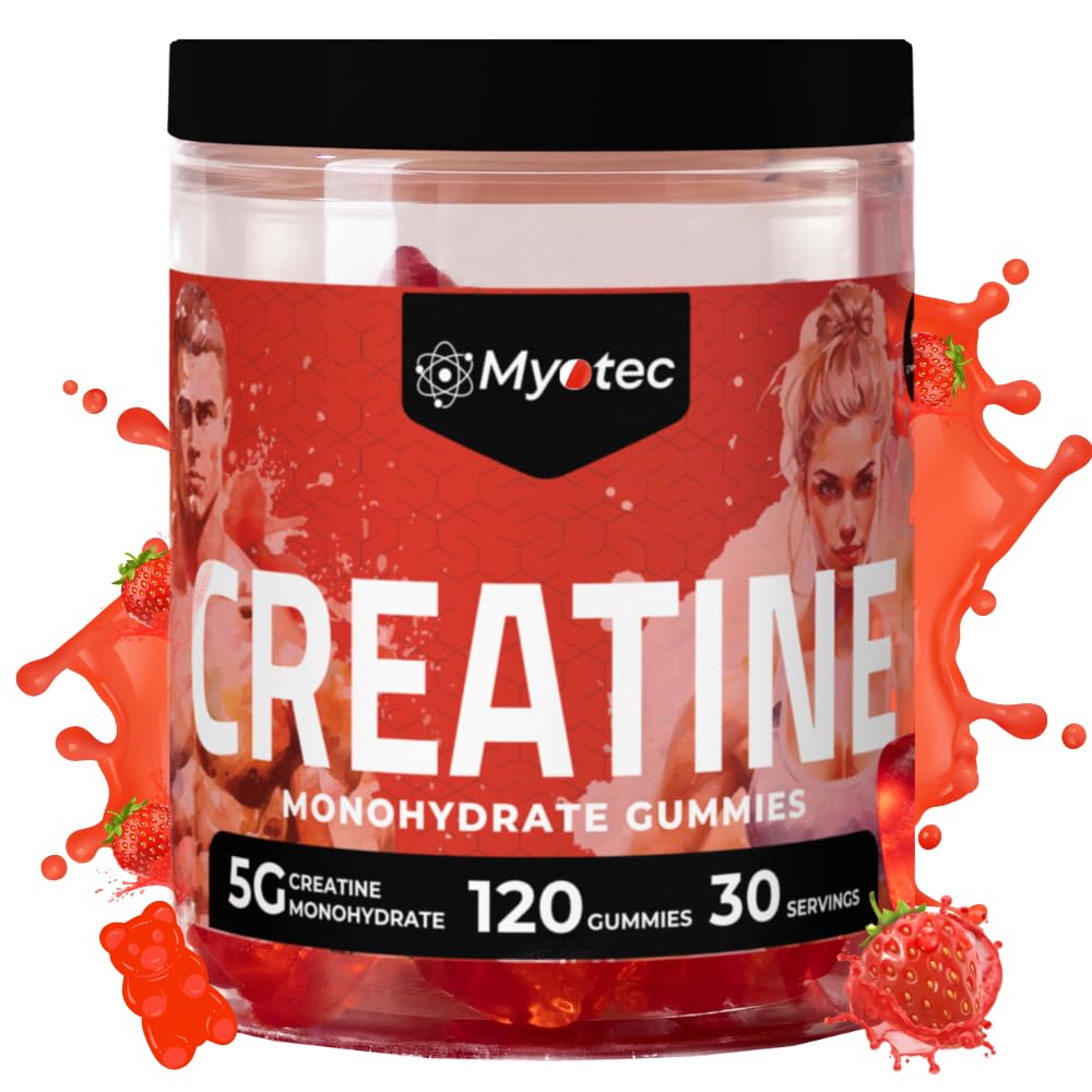 MYOTEC Creatine Monohydrate Gummies for Strength & Muscle - 120 Count