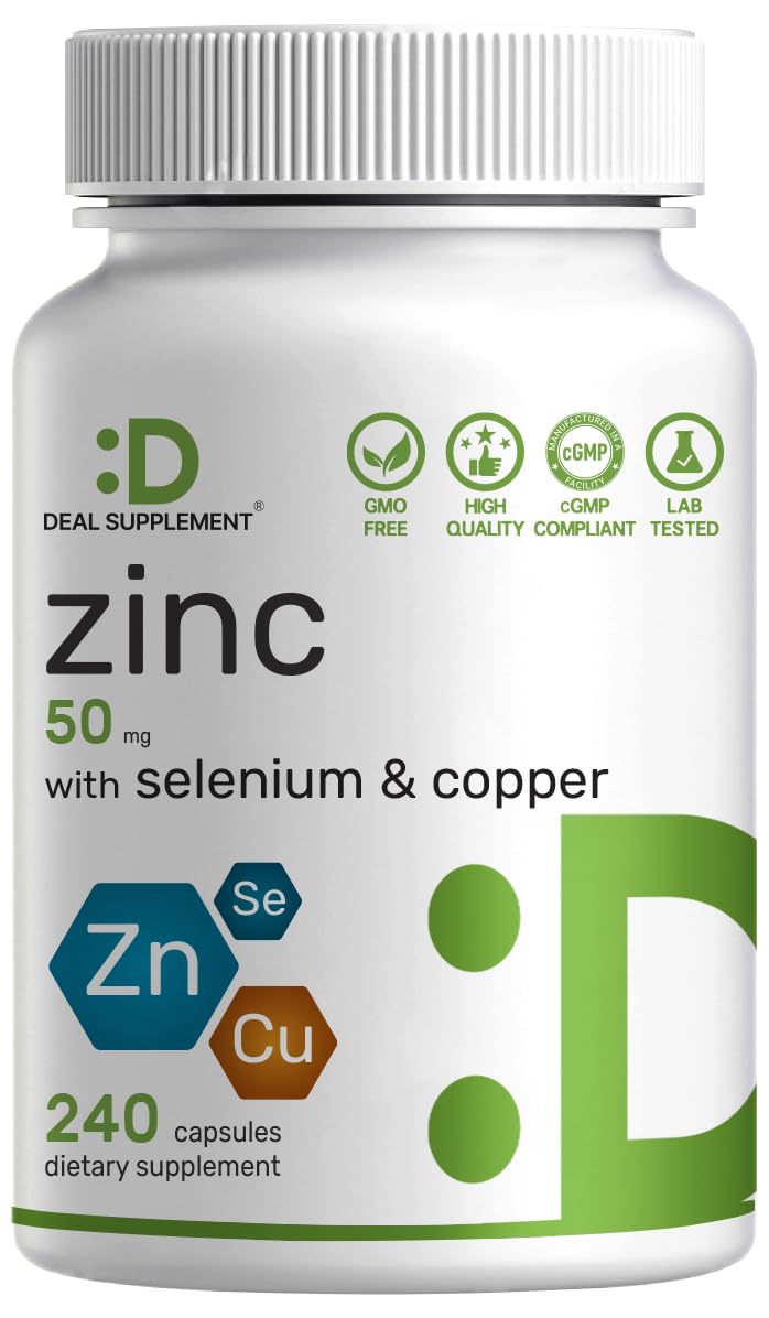 Deal Supplement Zinc Picolinate 50mg with Copper & Selenium - 240 Capsules