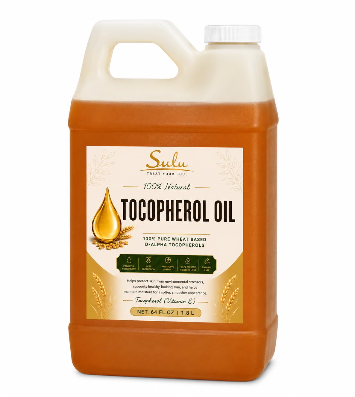 SULU ORGANICS T-50 Mixed Tocopherols Vitamin E Oil - 64 fl oz