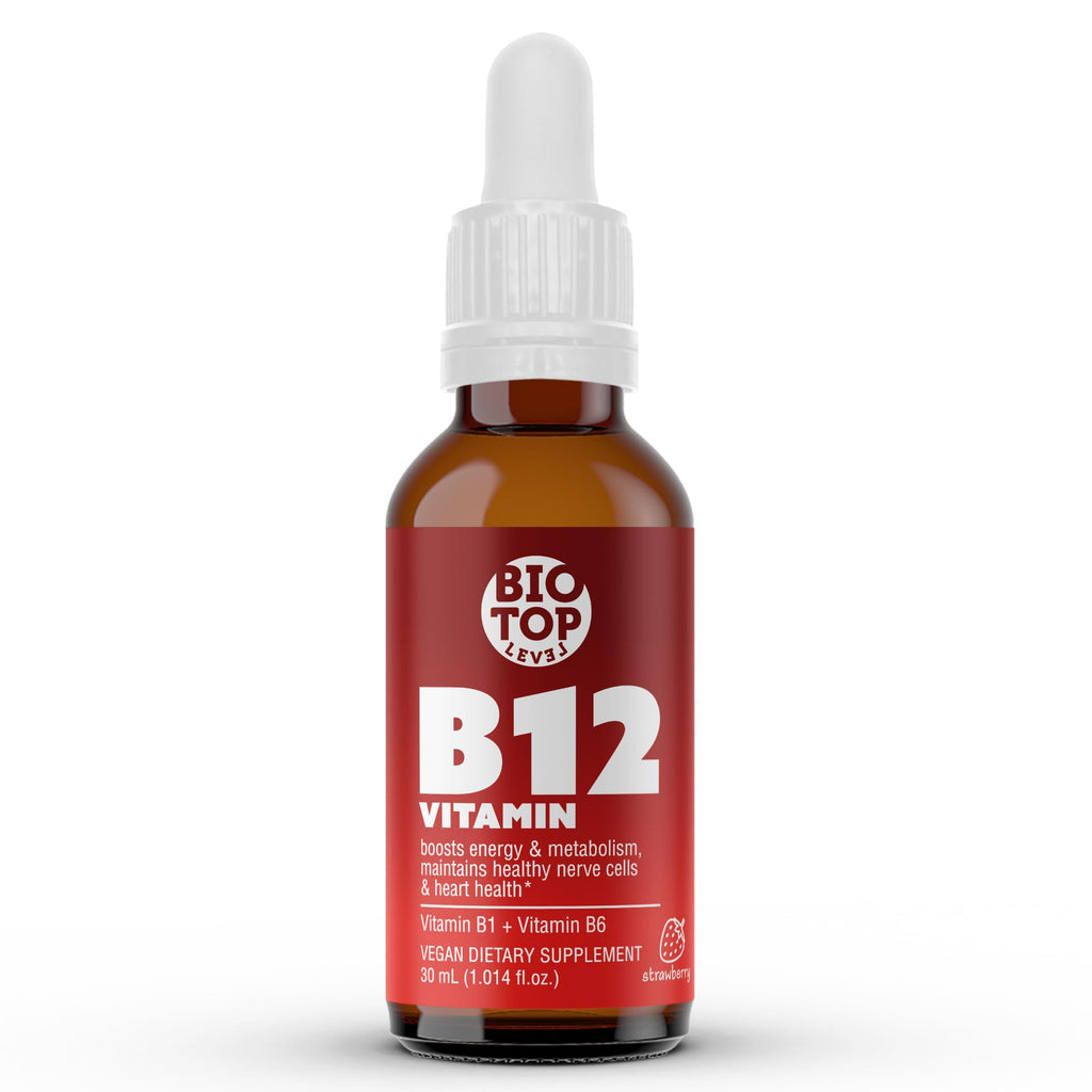 BIOTOPLEVEL Vitamin B12 Sublingual Liquid Drops 5000 mcg - 1.01 Fl Oz