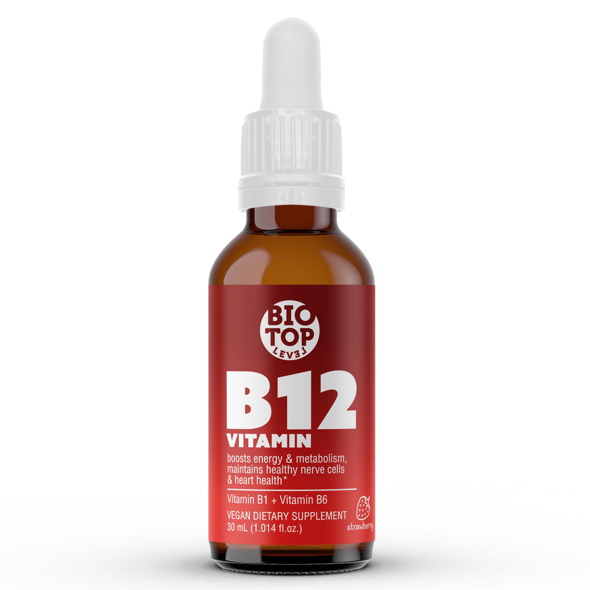 BIOTOPLEVEL Vitamin B12 Sublingual Liquid Drops 5000 mcg - 1.01 Fl Oz