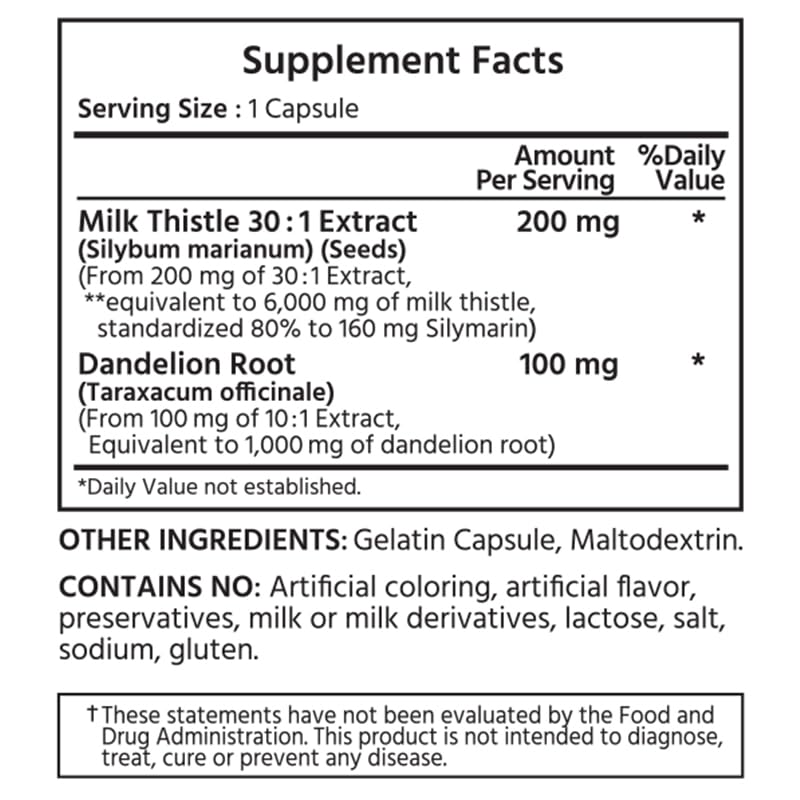 ML Naturals Milk Thistle 200mg with Dandelion Root - 240 Capsules - image 2