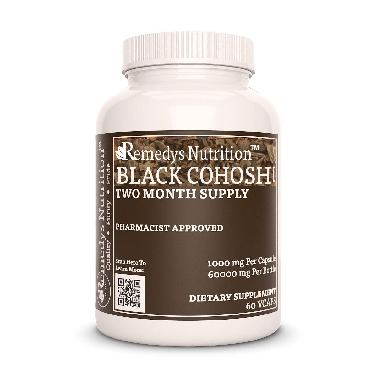 Remedy's Nutrition Black Cohosh 1,000 mg - 60 Vegan Capsules