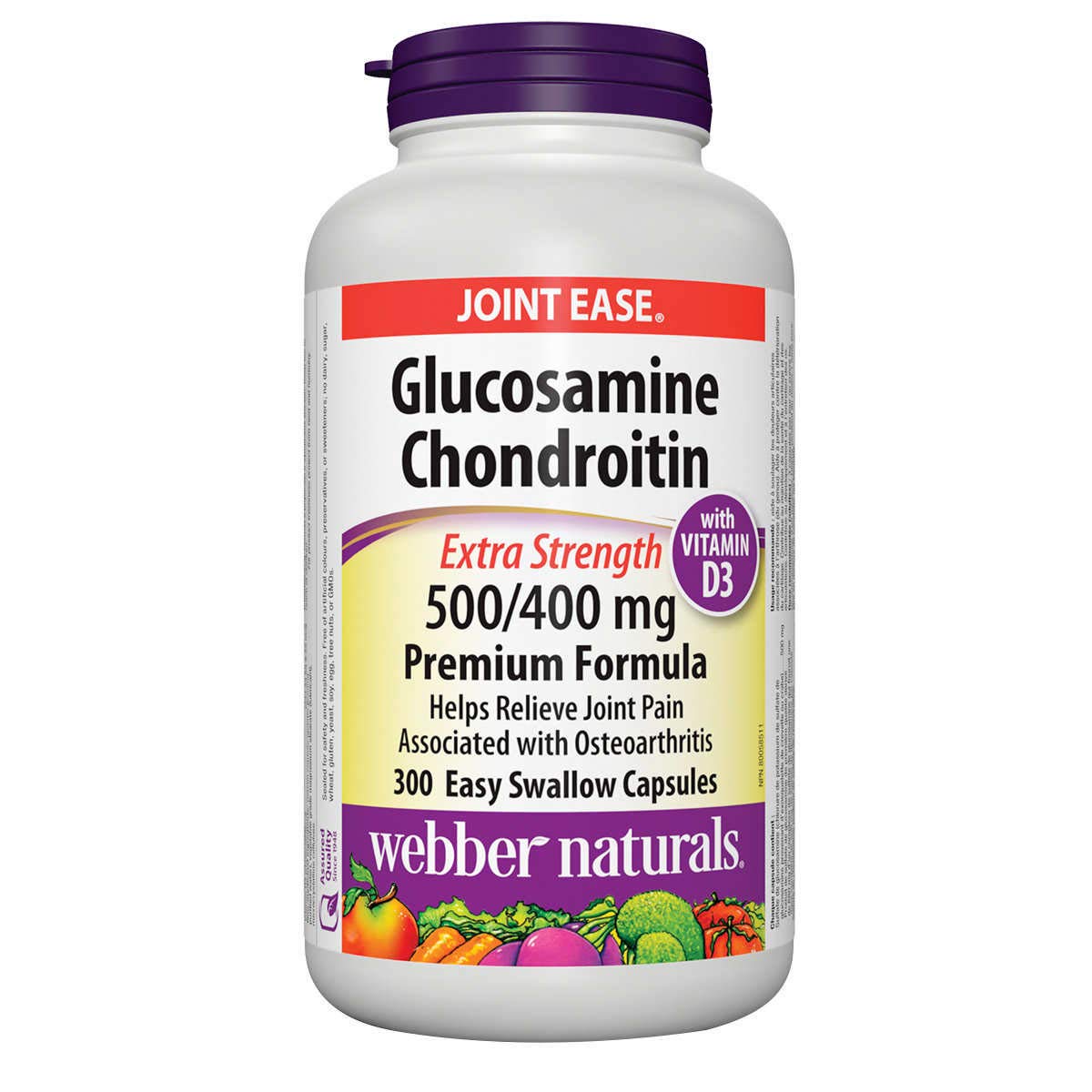 Webber Naturals Glucosamine Chondroitin with Vitamin D3 - 300 Capsules