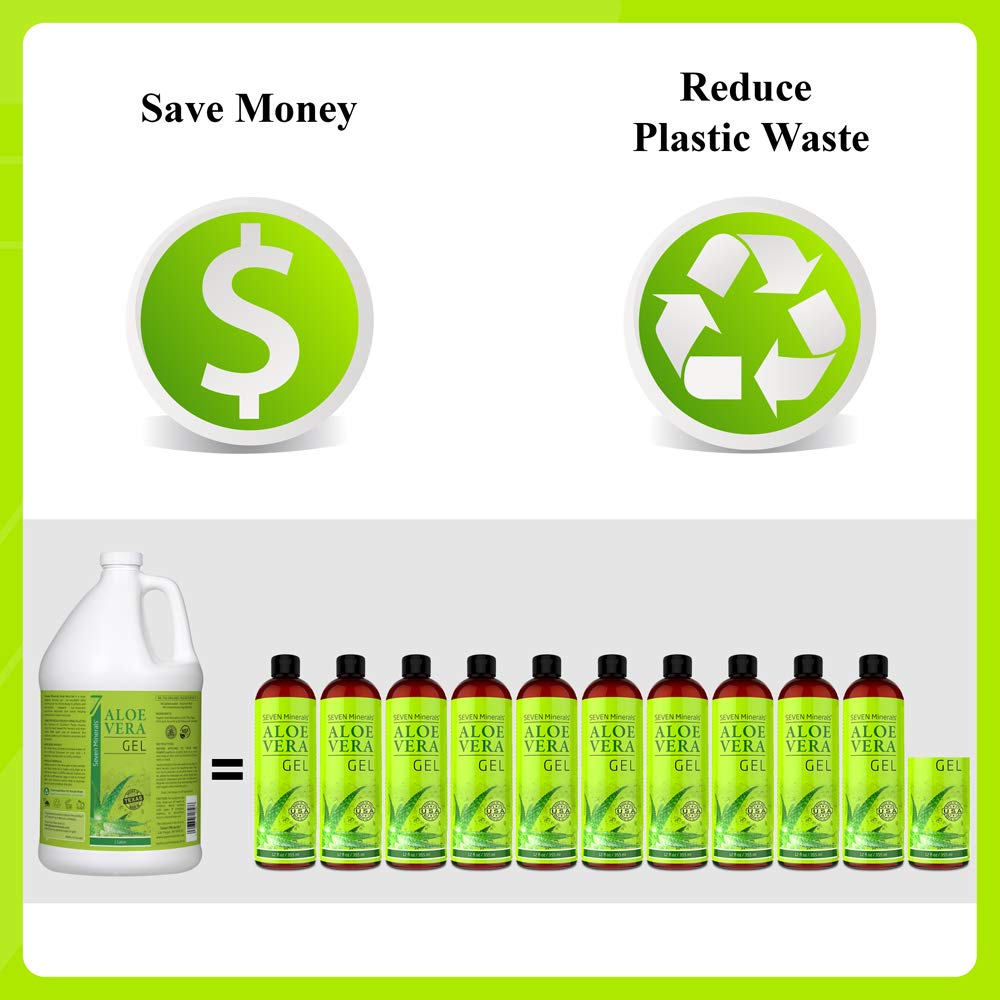 Seven Minerals Aloe Vera Gel Pure Organic - 128 Fl Oz - image 3