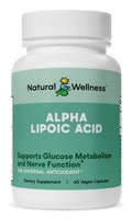 Natural Wellness Alpha Lipoic Acid 600 mg Antioxidant - 60 Capsules