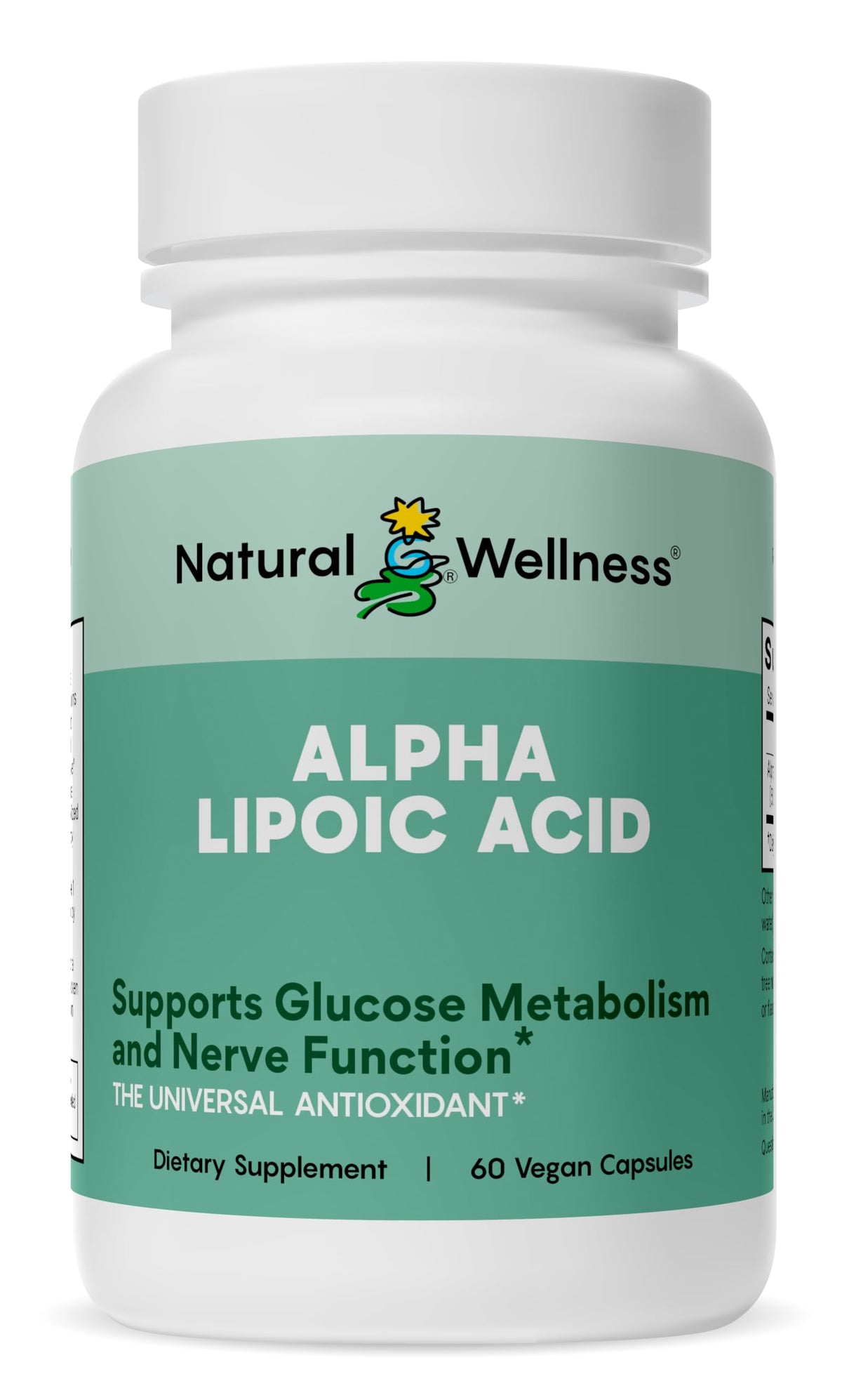 Natural Wellness Alpha Lipoic Acid 600 mg Antioxidant - 60 Capsules