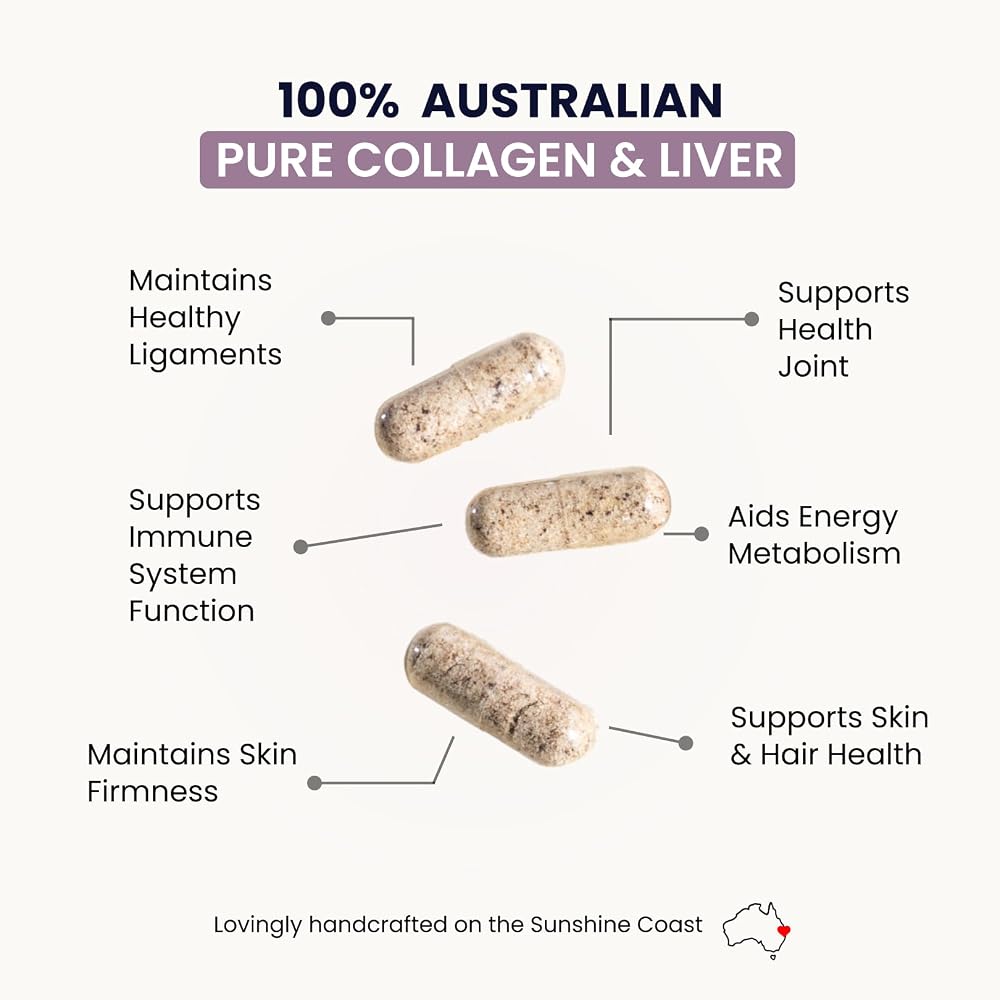 Organic Collagen Australia Pure Collagen & Liver - 120 Capsules - image 3