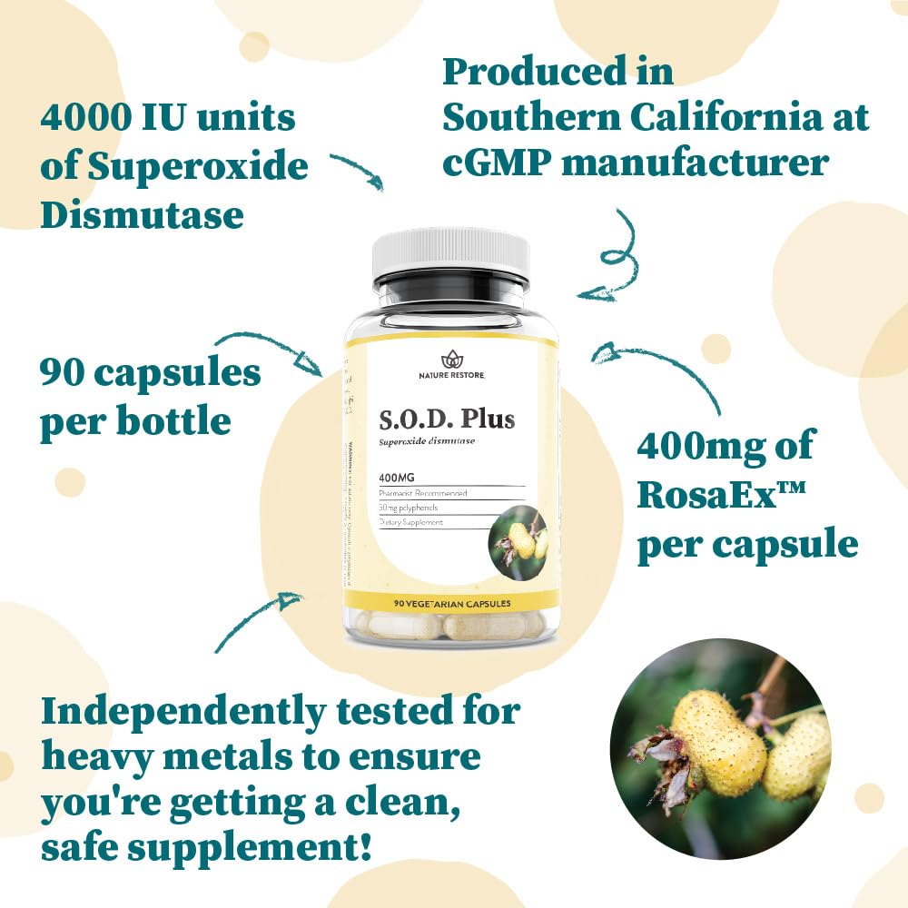 Nature Restore Superoxide Dismutase (SOD) Supplement - 90 Capsules - image 5