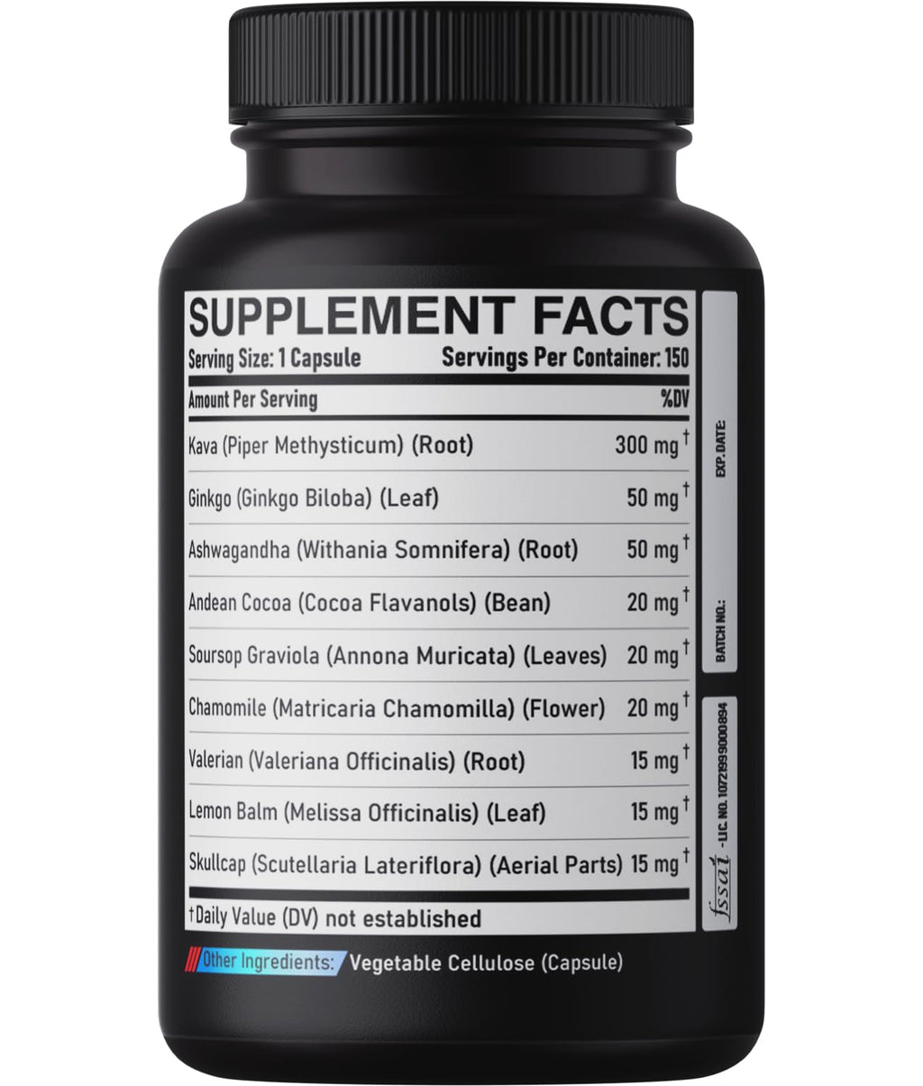 DEDICAD 9-in-1 Kava Kava Capsules for Sleep & Mind Support - 150 Vegan Capsules - image 7