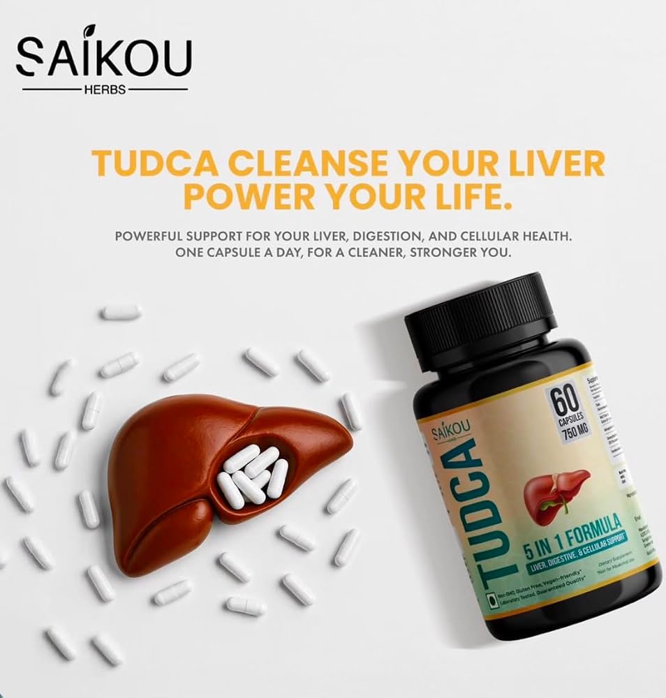 SAIKOU HERBS TUDCA 750mg with Milk Thistle & Ashwagandha - 60 Capsules - image 6