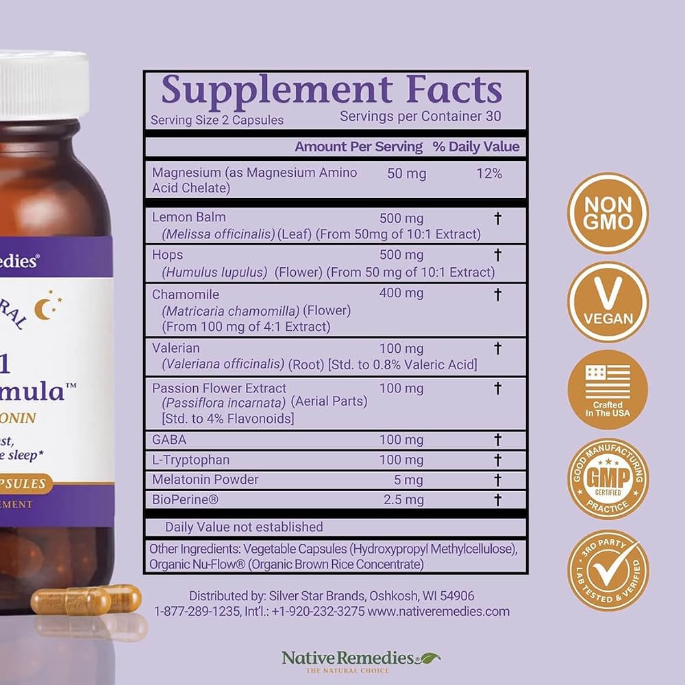 Native Remedies 10-in-1 Sleep Formula with Melatonin - 60 Capsules - image 4