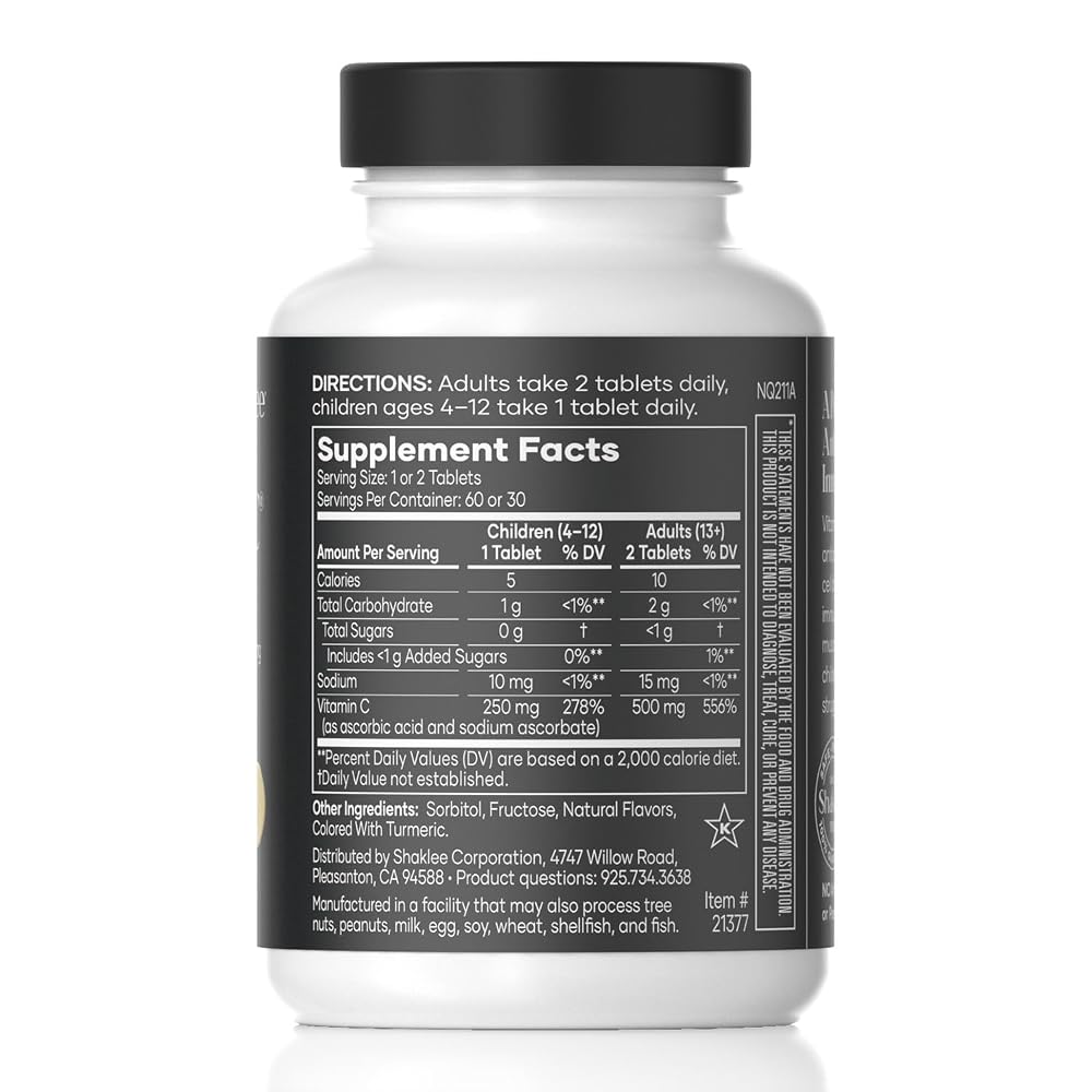 Shaklee Chewable Vita-C 250 mg Lemon Flavored Vitamin C - 60 Tablets - image 2