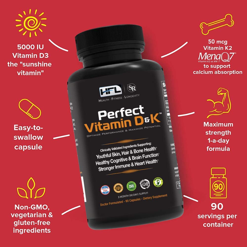HFL Perfect Vitamin D&K by Dr. Sam Robbins - 90 Capsules - image 3