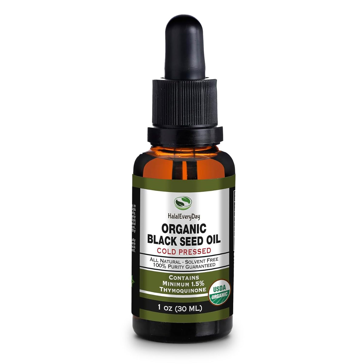 HalalEveryDay Organic Black Seed Oil - USDA Certified Cold Pressed