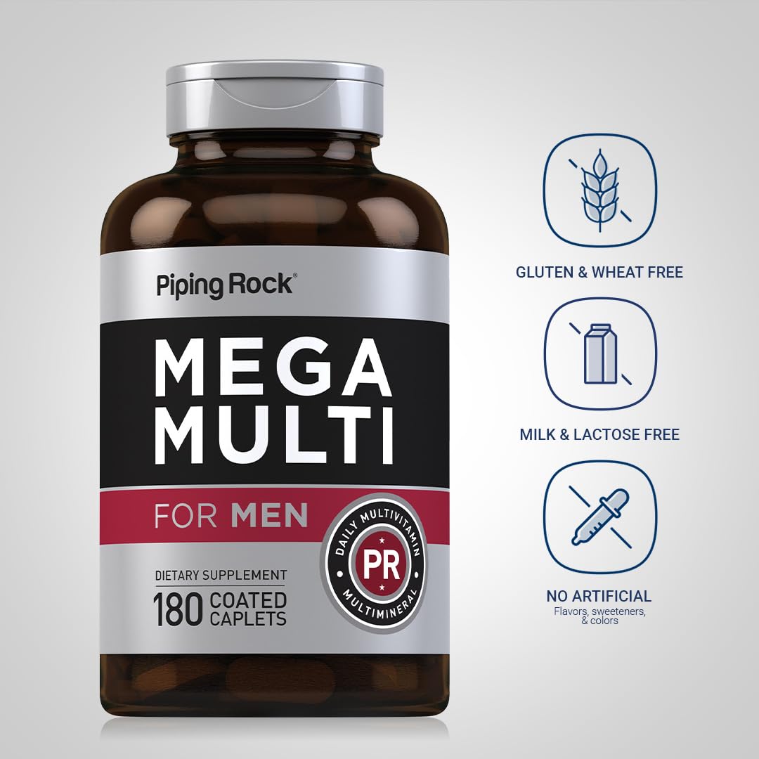Piping Rock Multivitamin for Men - 180 Caplets - image 3