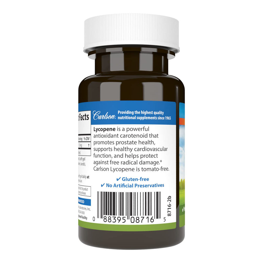 Carlson Lycopene 15 mg Prostate Health - 60 Softgels - image 3