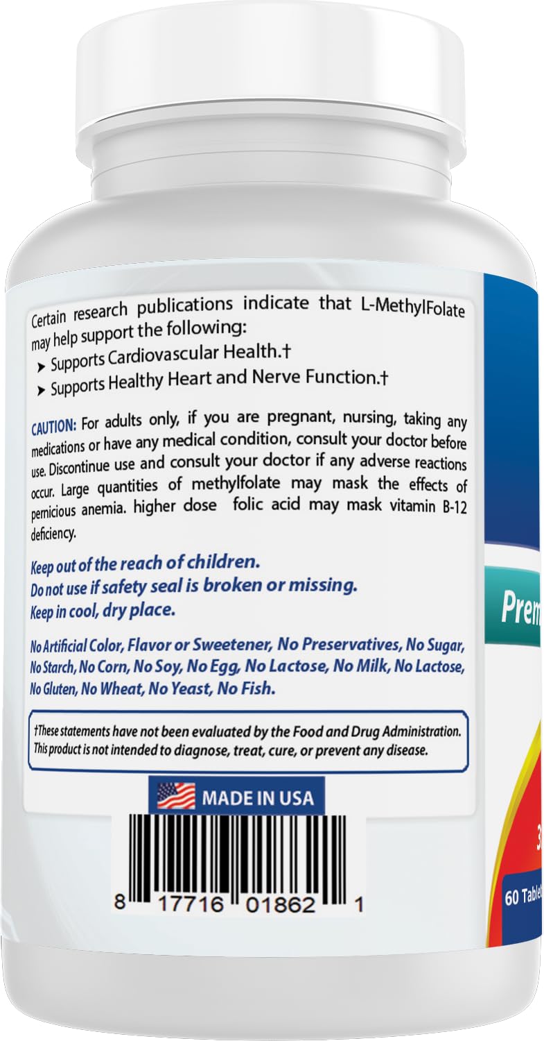 Best Naturals Methyl Folate 15000 mcg - 60 Tablets - image 7