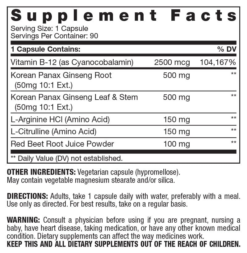 Fresh Start Vitamin B-12 2500 & Panax Ginseng Energy Booster - 90 Capsules - image 2