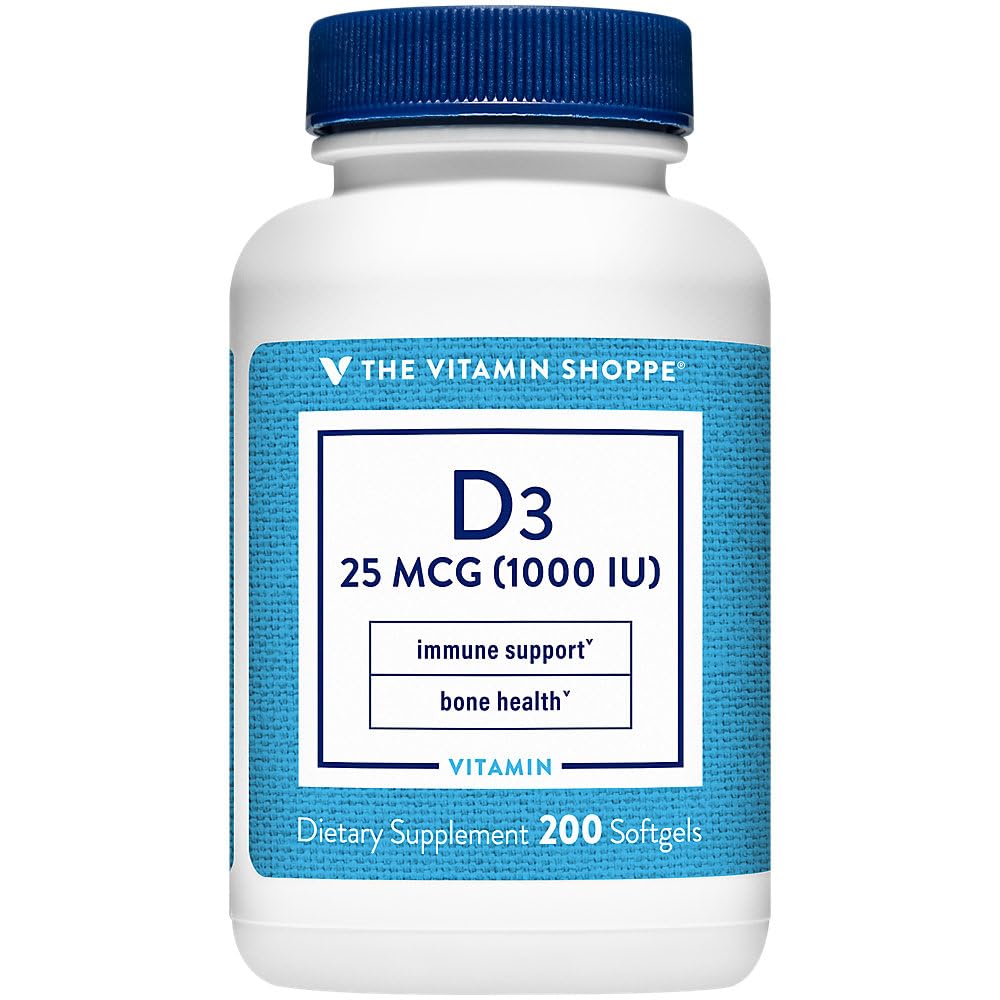 The Vitamin Shoppe Vitamin D3 1000 IU Softgels - 200 Softgels