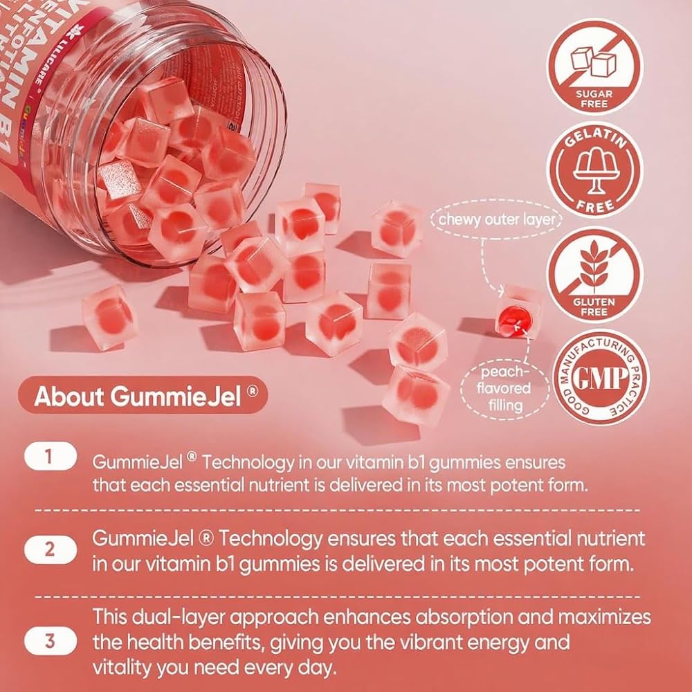LILICARE Vitamin B1 Gummies, 3 Forms: Benfotiamine