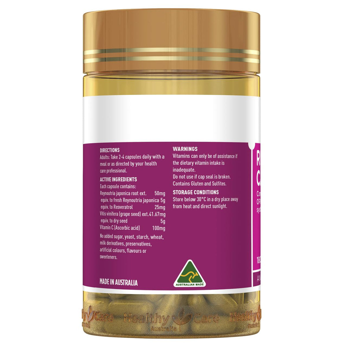 Healthy Care Resveratrol Capsule - 180 Capsules - image 2
